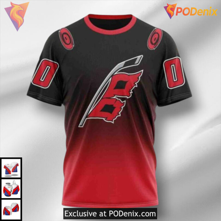 Retro Gradient Inspired Artwork Carolina Hurricanes Full Print Hoodie Sweatshirt 3D - 2