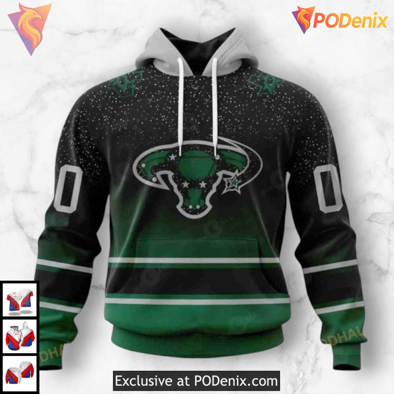 Retro Gradient Inspired Artwork Dallas Stars Winter Hoodie Custom 3D