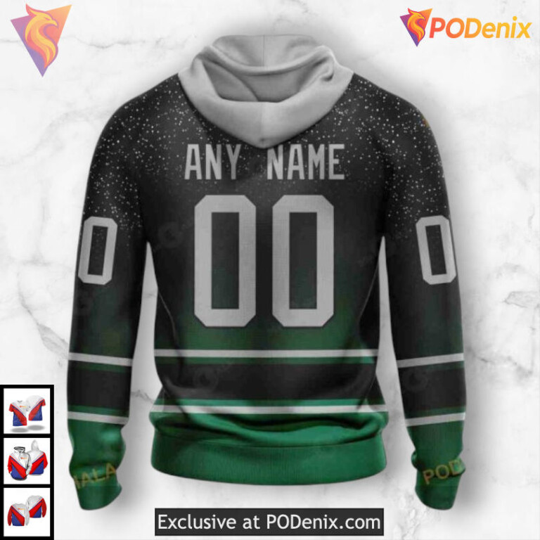Retro Gradient Inspired Artwork Dallas Stars Winter Hoodie Custom 3D - 2