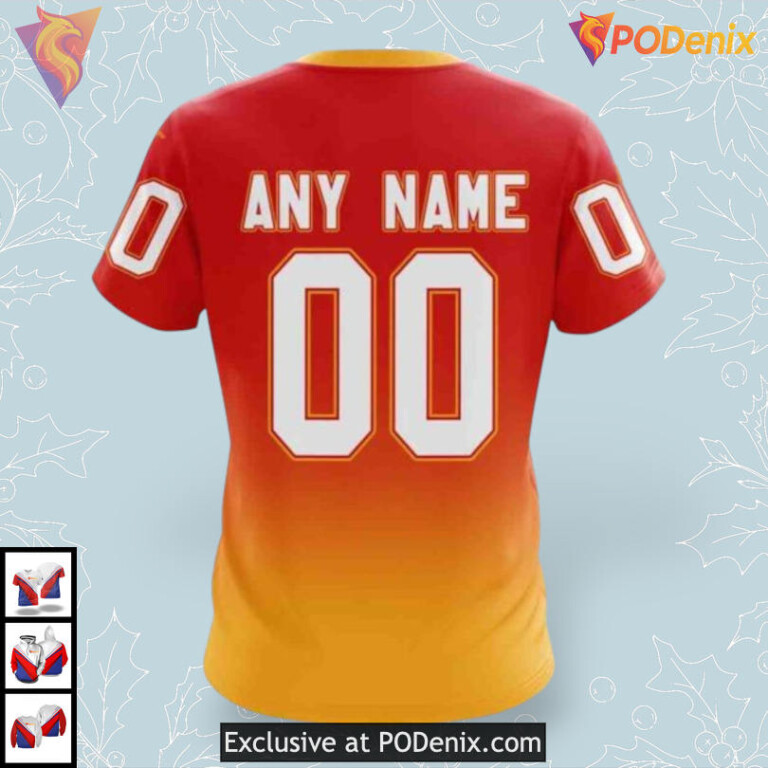 Retro Gradient Personalized Calgary Flames Kids Hoodie 3D Sweatshirt - 3