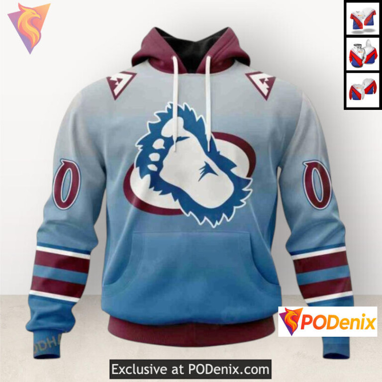 Retro Gradient Style Colorado Avalanche 3D Hoodie Custom NHL Sweatshirt