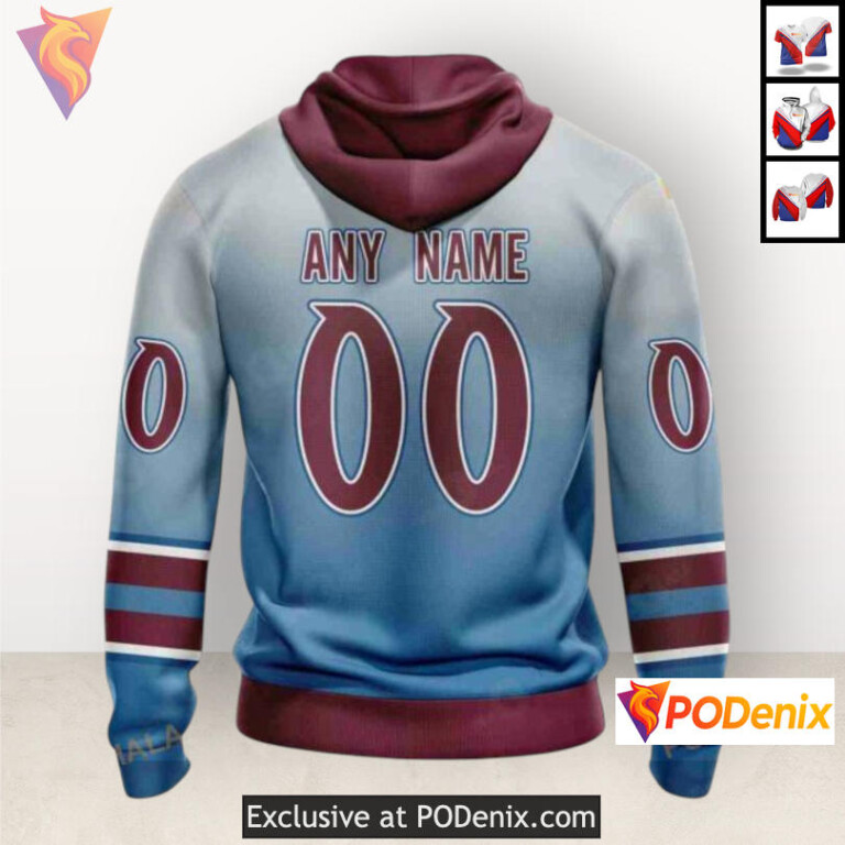 Retro Gradient Style Colorado Avalanche 3D Hoodie Custom NHL Sweatshirt - 2