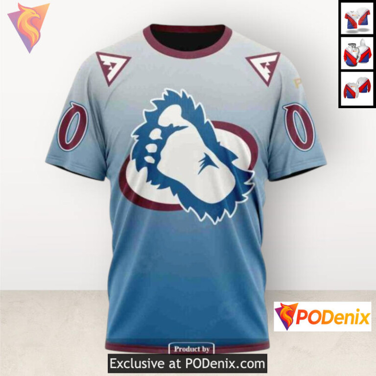 Retro Gradient Style Colorado Avalanche 3D Hoodie Custom NHL Sweatshirt - 3