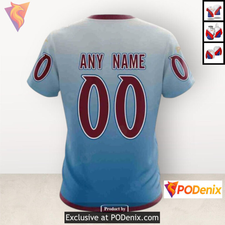 Retro Gradient Style Colorado Avalanche 3D Hoodie Custom NHL Sweatshirt - 4