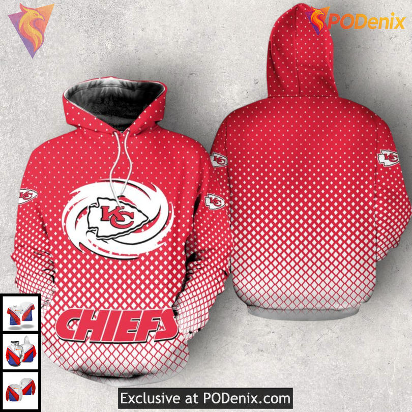 Retro Polka Dot Design Vintage Kansas City Chiefs Hoodie, Custom 3D Edition Retro Polka Dot Design Vintage Kansas City Chiefs Hoodie, Custom 3D Edition