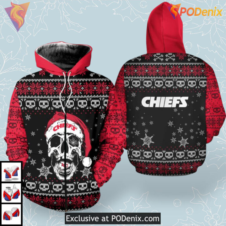 Retro Reindeer Holiday Kc Chiefs Mens Hoodie 3D Custom Fan Apparel - 1