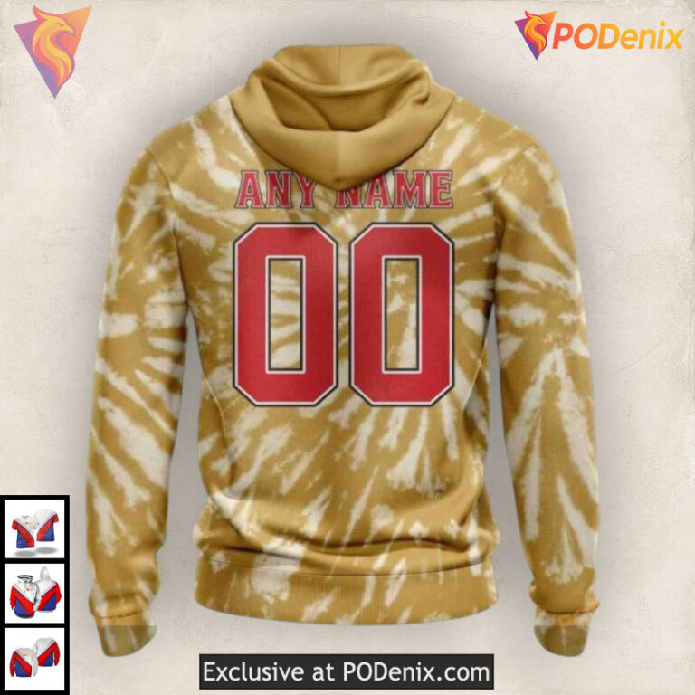 Retro Tie-Dye Vintage Edition NHL Ottawa Senators Graphic Hoodie 3D - 1