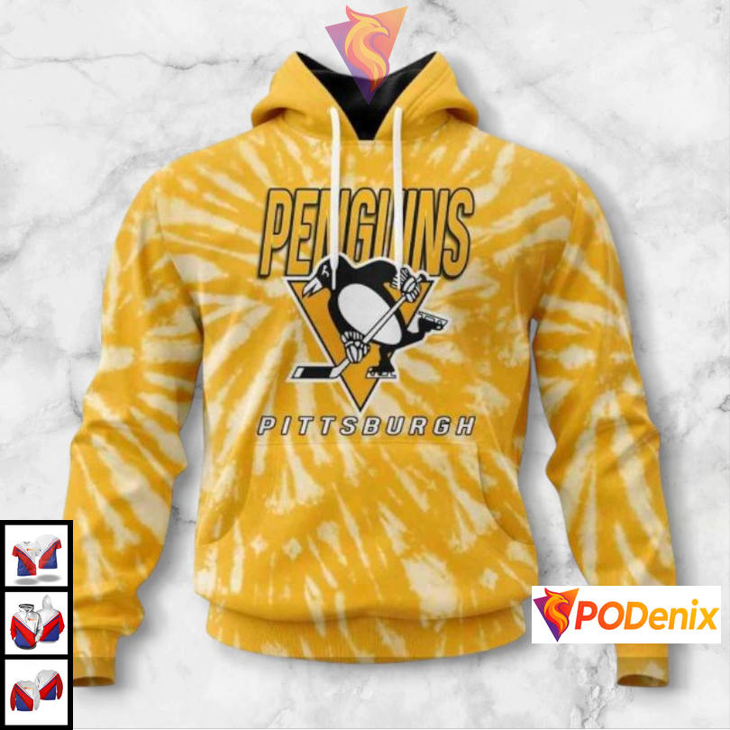Retro Vintage Tie Dye Design Custom Pittsburgh Penguins Graphic Hoodie NHL 3D Retro Vintage Tie Dye Design Custom Pittsburgh Penguins Graphic Hoodie NHL 3D