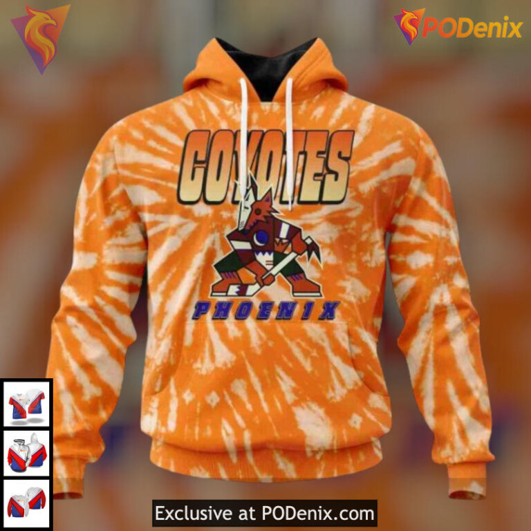 Retro Vintage Tie Dye Edition Arizona Coyotes Winter Hoodie Custom Apparel