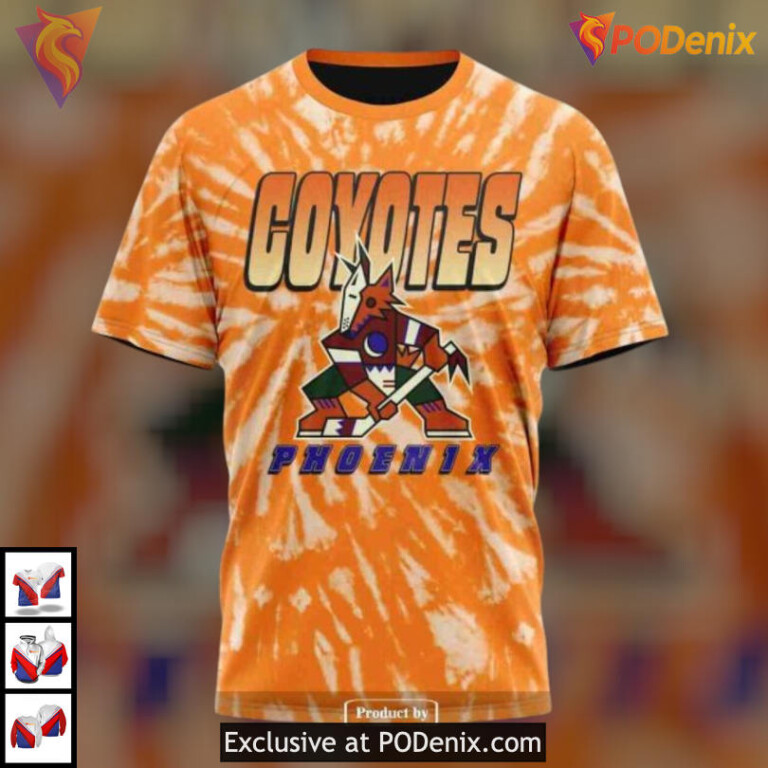 Retro Vintage Tie Dye Edition Arizona Coyotes Winter Hoodie Custom Apparel - 3