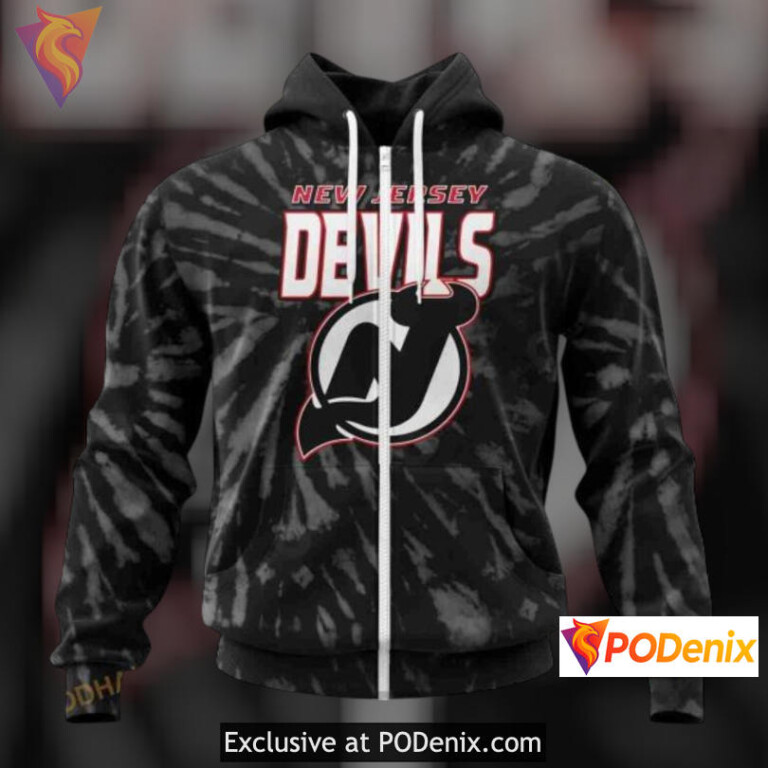 Retro Vintage Tie Dye Edition New Jersey Devils Full Print Hoodie Sweatshirt - 1