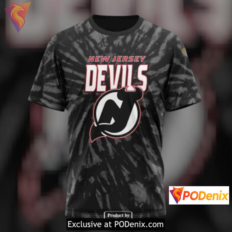 Retro Vintage Tie Dye Edition New Jersey Devils Full Print Hoodie Sweatshirt - 3