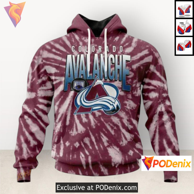 Retro Vintage Tie Dye Pattern Colorado Avalanche Hoodie 3D Custom Sweatshirt