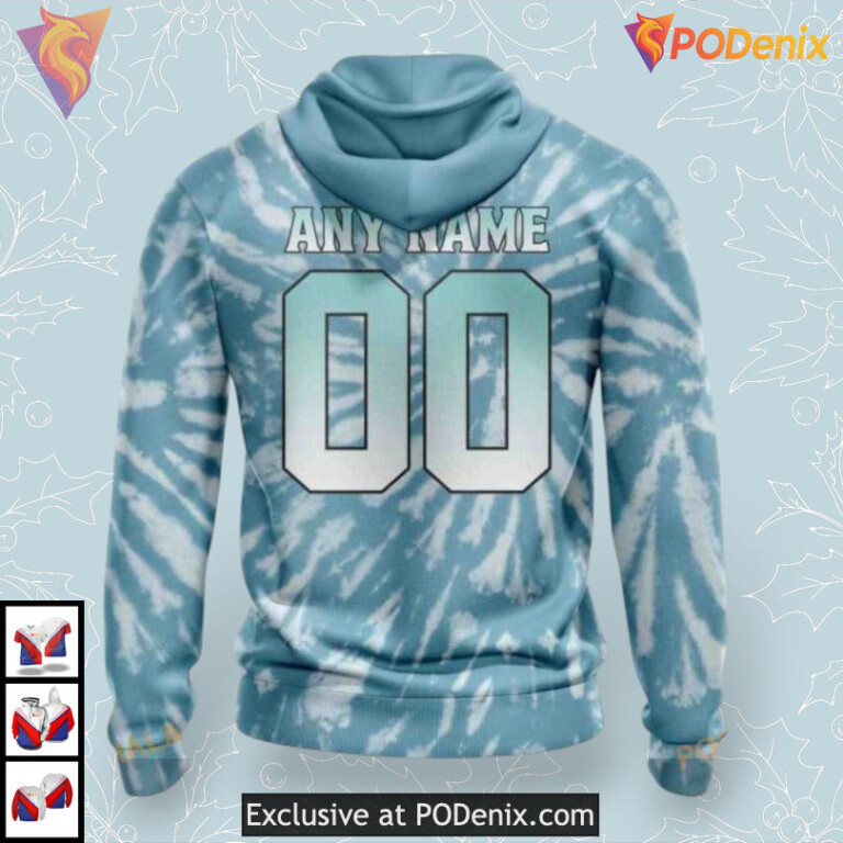 Retro Vintage Tie Dye Pattern Custom NHL Seattle Kraken Holiday Hoodie 3D - 1