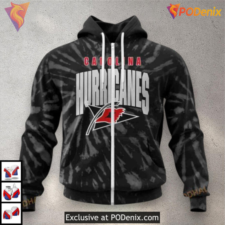 Retro Vintage Tie Dye Style Carolina Hurricanes Holiday Hoodie Sweatshirt - 1