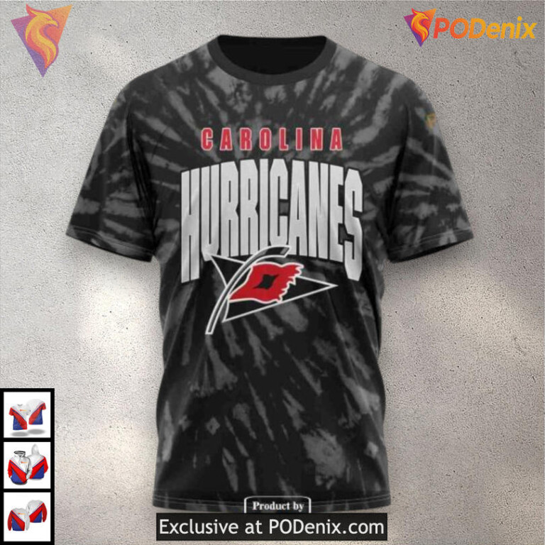 Retro Vintage Tie Dye Style Carolina Hurricanes Holiday Hoodie Sweatshirt - 3
