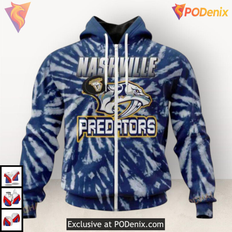 Retro Vintage Tie Dye Style Nashville Predators Hoodie Custom 3D Edition - 1