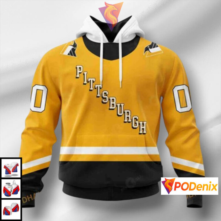 Reverse Retro 2025 Redesign NHL Pittsburgh Penguins Zip Up Hoodie Custom Edition