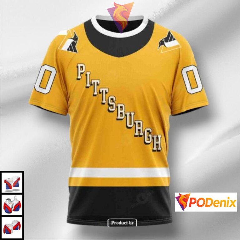 Reverse Retro 2025 Redesign NHL Pittsburgh Penguins Zip Up Hoodie Custom Edition - 2