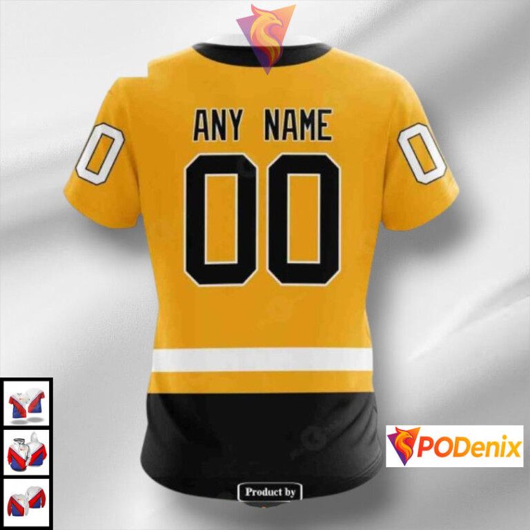 Reverse Retro 2025 Redesign NHL Pittsburgh Penguins Zip Up Hoodie Custom Edition - 3