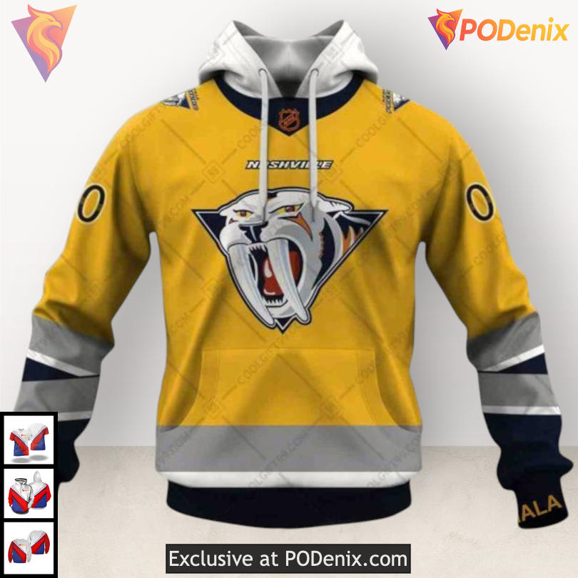 Reverse Retro 2025 Style Nashville Predators Womens Hoodie Custom 3D Edition