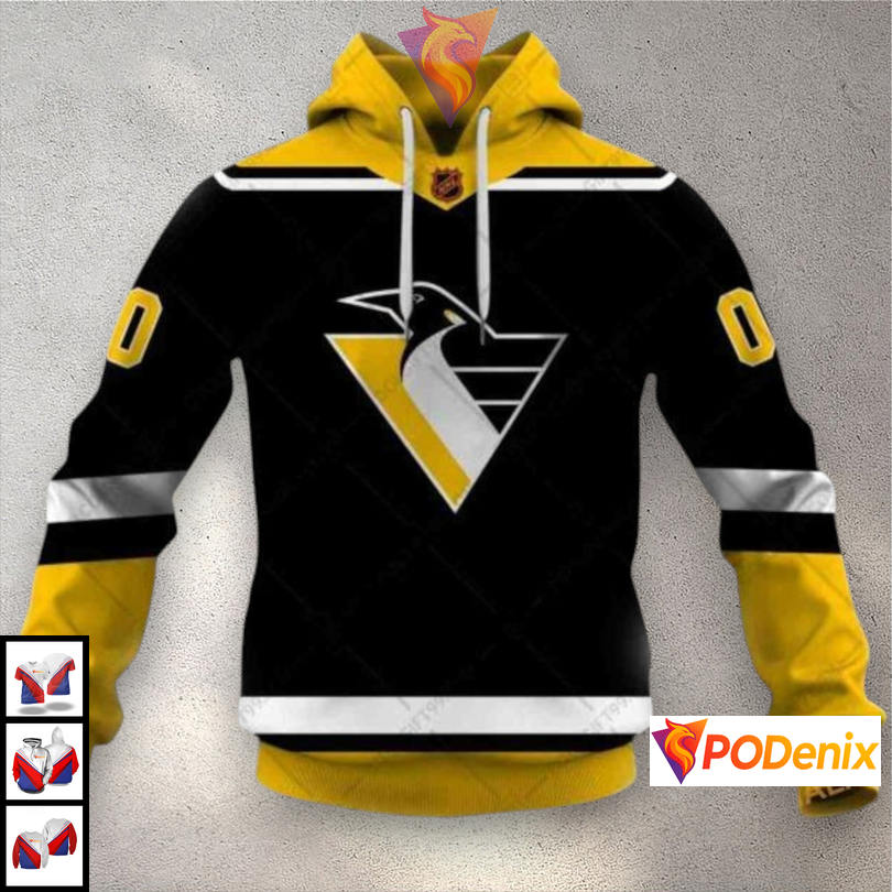 Reverse Retro 22–23 Edition NHL Pittsburgh Penguins Zip Up Hoodie 3D