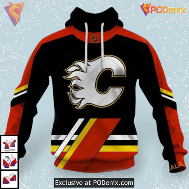 Reverse Retro 2223 Style Calgary Flames Full Print Hoodie 3D Sweatshirt
