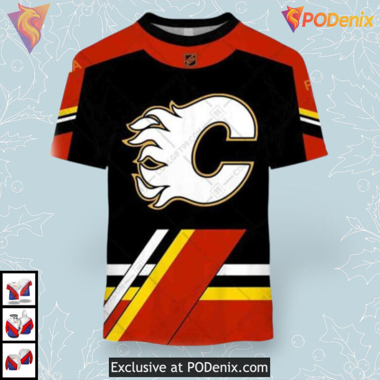 Reverse Retro 2223 Style Calgary Flames Full Print Hoodie 3D Sweatshirt - 1