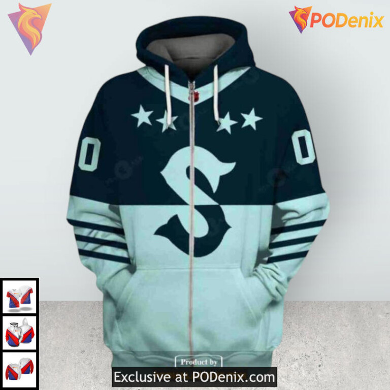 Reverse Retro Name Number 2025 Custom Seattle Kraken Holiday Hoodie 3D