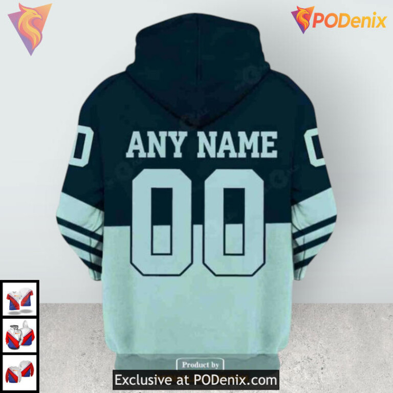 Reverse Retro Name Number 2025 Custom Seattle Kraken Holiday Hoodie 3D - 2