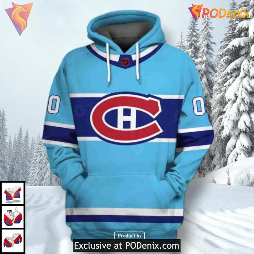 Reverse Retro Name Number Edition NHL Montreal Canadiens Hoodie 3D Custom