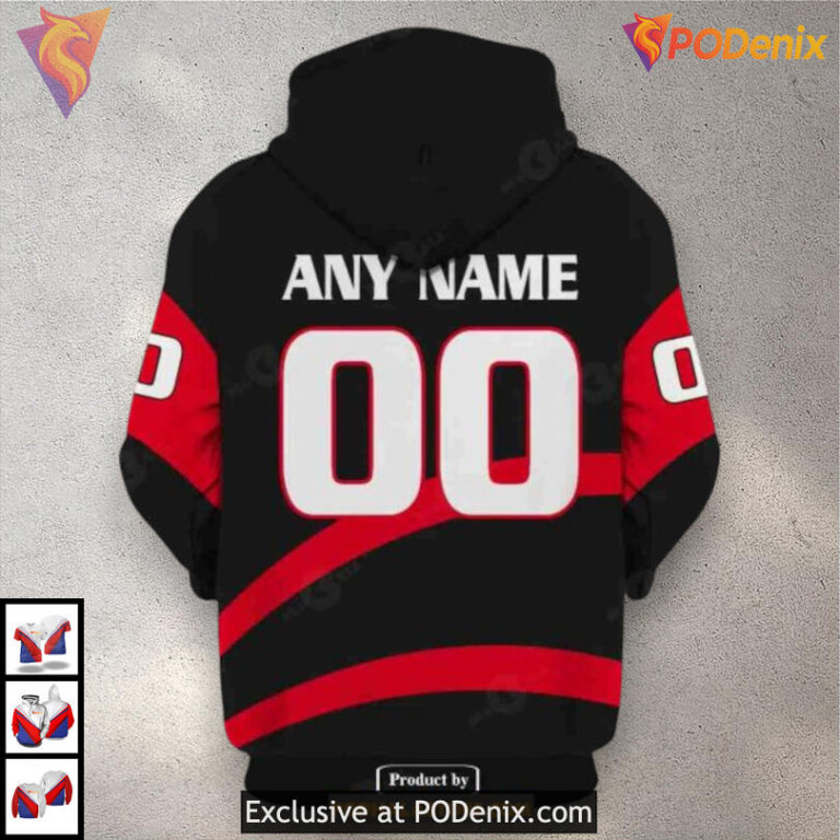 Reverse Retro Name Number Edition NHL Ottawa Senators Holiday Hoodie 3D - 2
