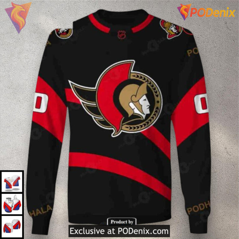 Reverse Retro Name Number Edition NHL Ottawa Senators Holiday Hoodie 3D - 3