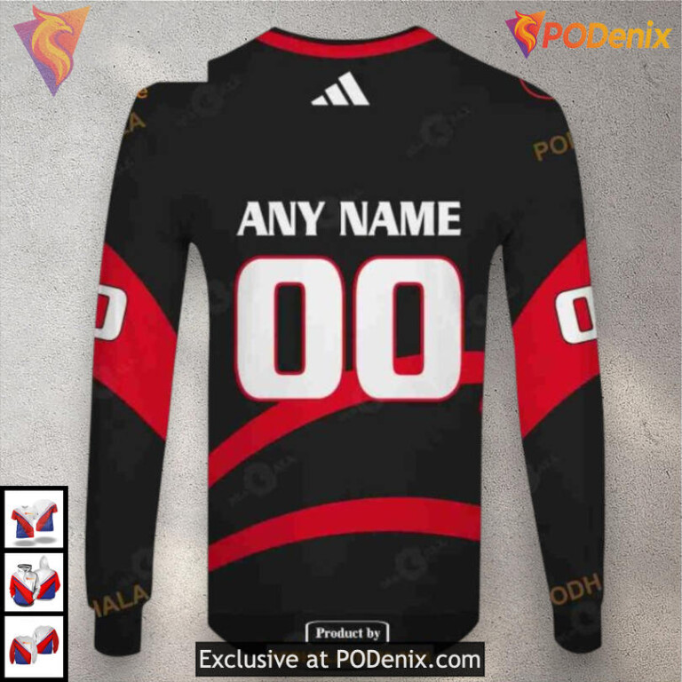 Reverse Retro Name Number Edition NHL Ottawa Senators Holiday Hoodie 3D - 4