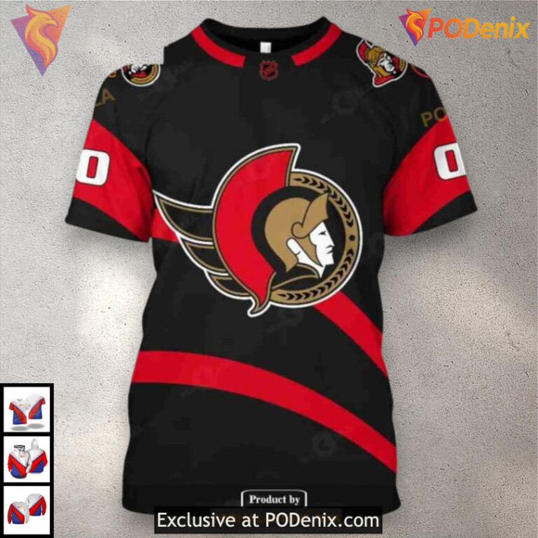 Reverse Retro Name Number Edition NHL Ottawa Senators Holiday Hoodie 3D - 5