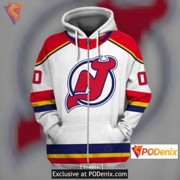 Reverse Retro Name Number Style New Jersey Devils 3D Hoodie Custom Shirt