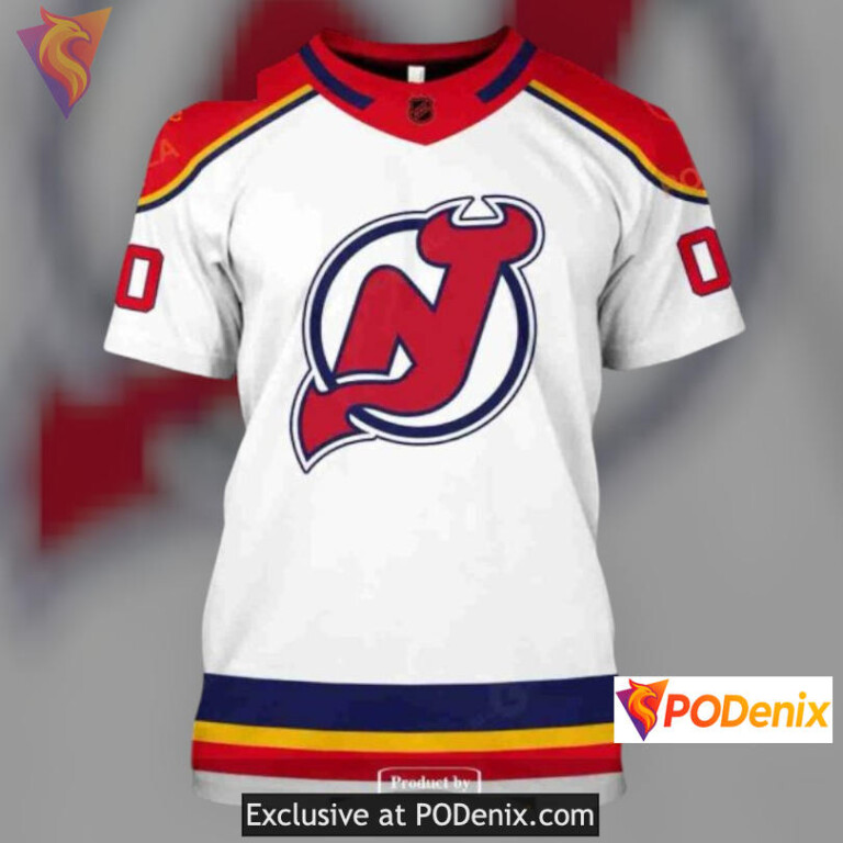 Reverse Retro Name Number Style New Jersey Devils 3D Hoodie Custom Shirt - 3