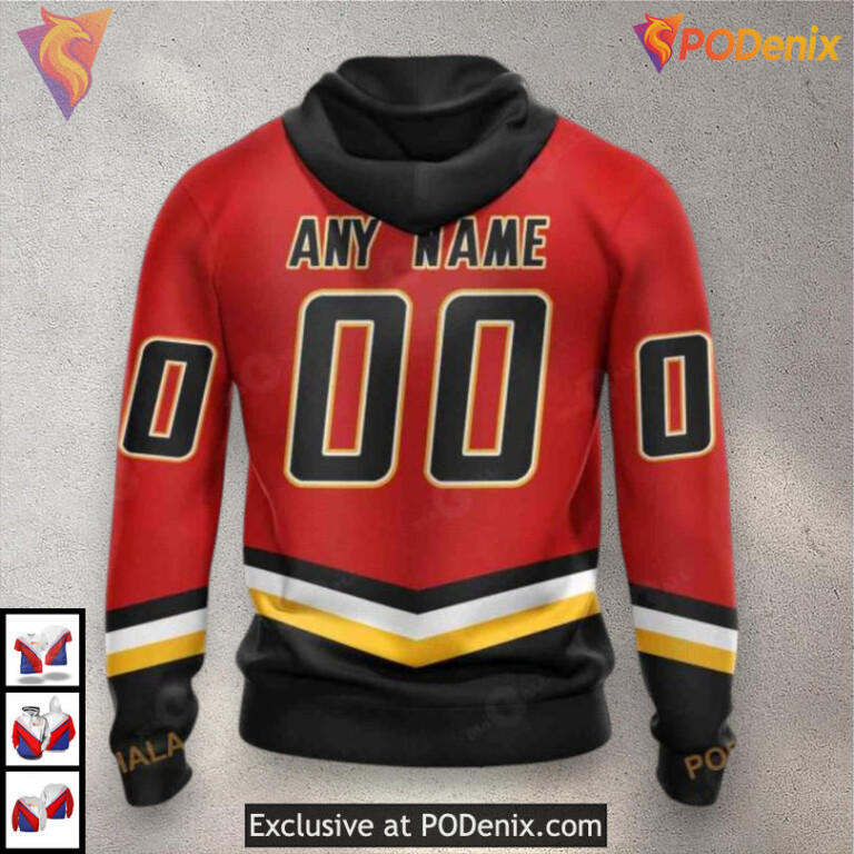 Reverse Retro Redesign Calgary Flames Personalized 3D Hoodie NHL Concept