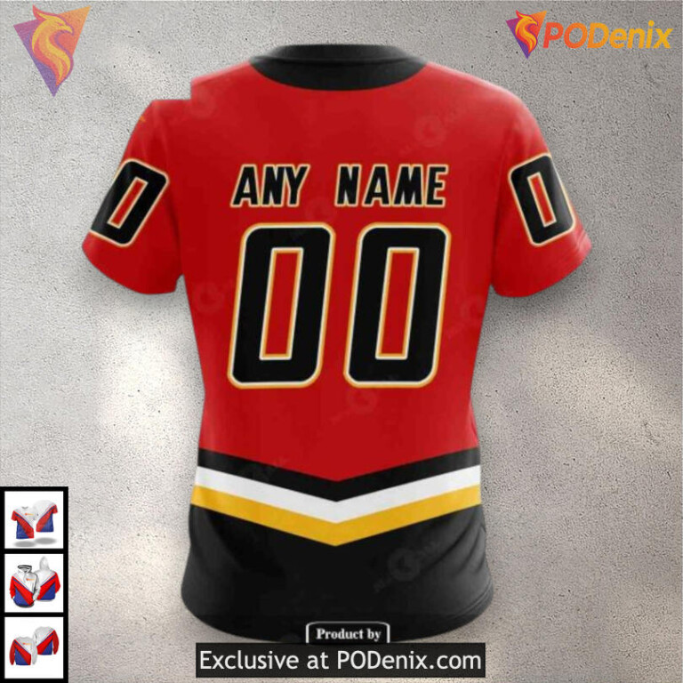 Reverse Retro Redesign Calgary Flames Personalized 3D Hoodie NHL Concept - 3