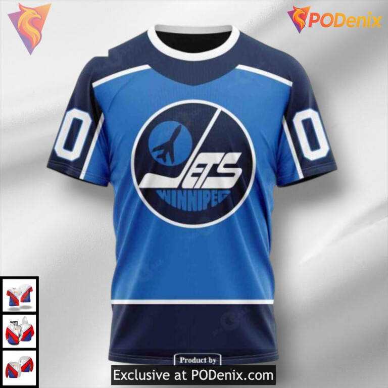 Norse Viking Symbols Theme Custom Number Winnipeg Jets Hoodie 3D Team Hoodie - 2
