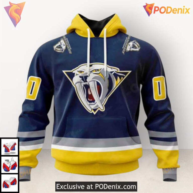 Reverse Retro Redesign Style Nashville Predators Graphic Hoodie Custom 3D