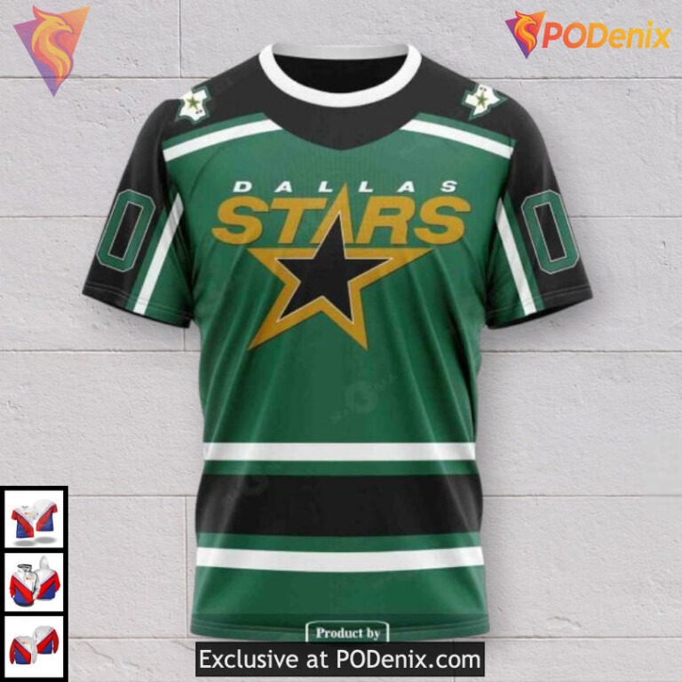 Reverse Retro Redesign Tribute Dallas Stars Graphic Hoodie Custom Shirt - 2