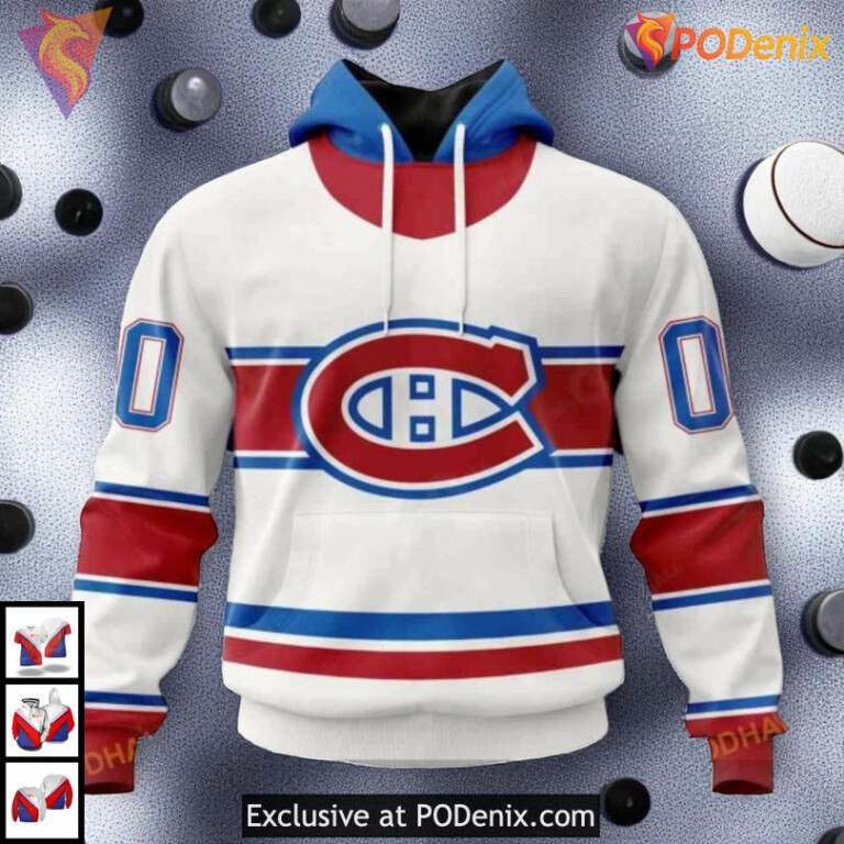 Reverse Retro Redesign Tribute NHL Retro Montreal Canadiens Hoodie 3D
