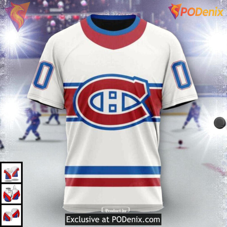 Reverse Retro Redesign Tribute NHL Retro Montreal Canadiens Hoodie 3D - 2