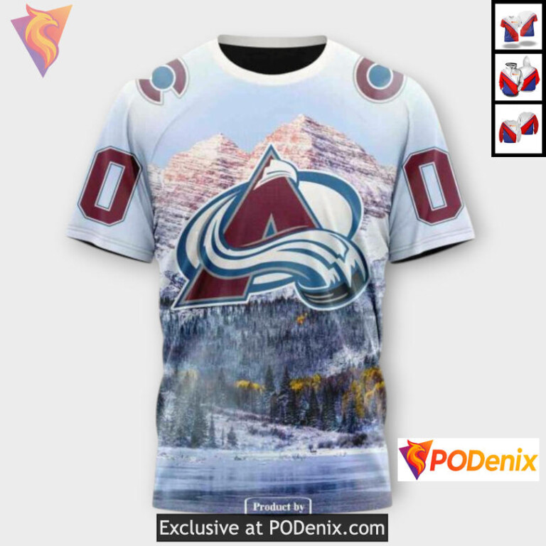 Rocky Mountain Landscape Concept Colorado Avalanche Holiday Hoodie Custom 3D - 2