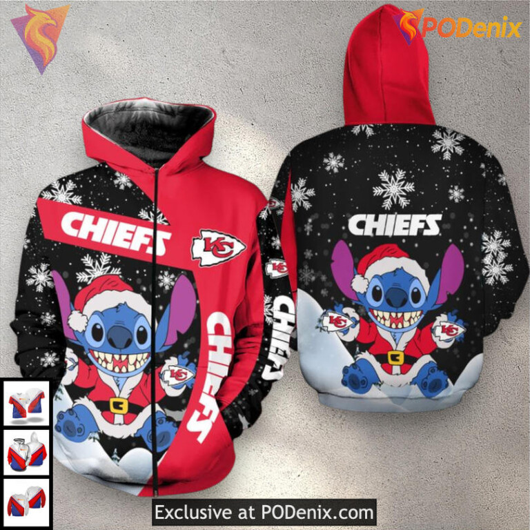 Saint Inspired Holiday Kc Chiefs Hoodie, 3D Christmas Zip Up Apparel Style