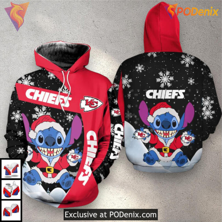 Saint Inspired Holiday Kc Chiefs Hoodie, 3D Christmas Zip Up Apparel Style - 1