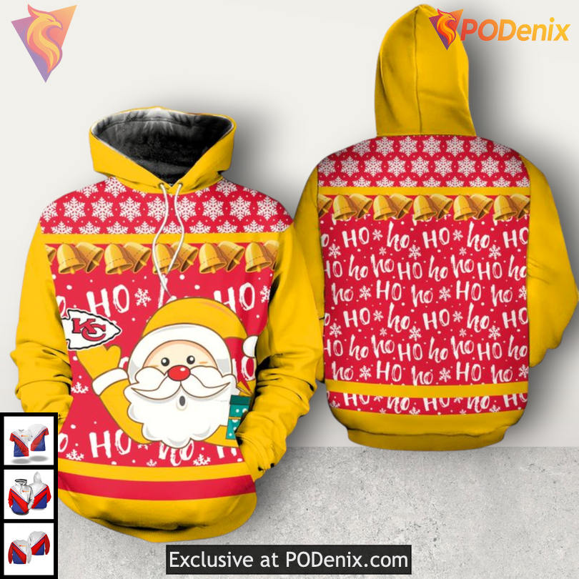 Santa Claus Christmas Kansas City Chiefs Hoodie 3D Unique Holiday Gear Santa Claus Christmas Kansas City Chiefs Hoodie 3D Unique Holiday Gear