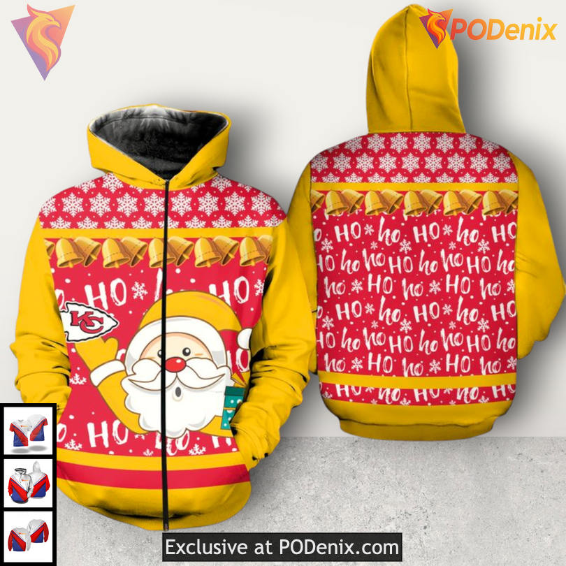 Santa Claus Christmas Kansas City Chiefs Hoodie 3D Unique Holiday Gear Santa Claus Christmas Kansas City Chiefs Hoodie 3D Unique Holiday Gear