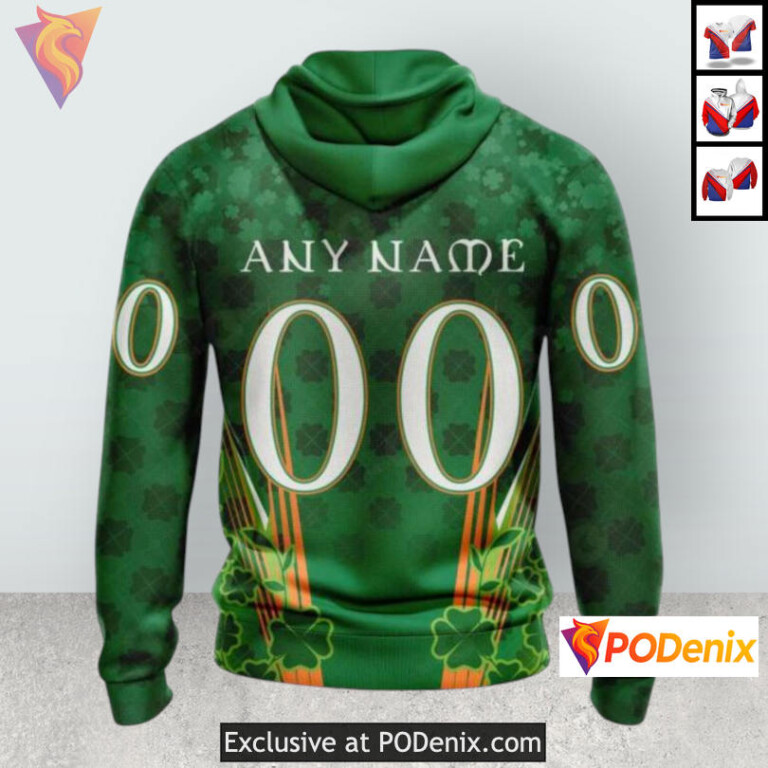 Shamrock St Patricks Day Edition Colorado Avalanche Hoodie For Men Custom 3D - 1
